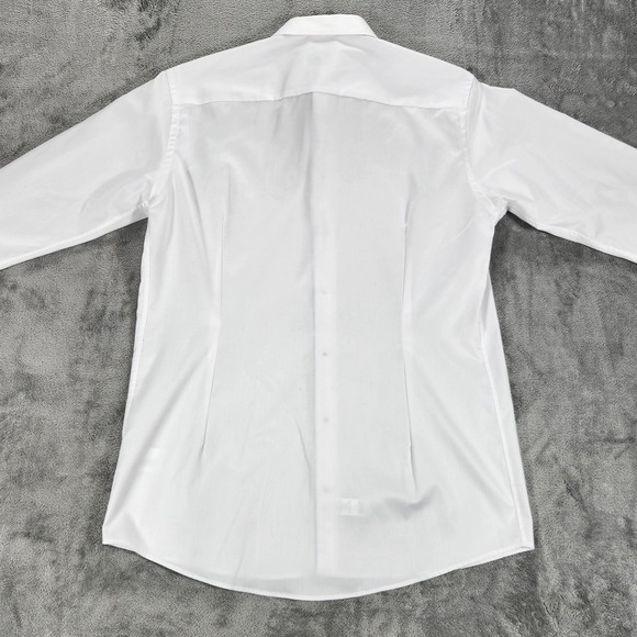Eton Shirt Mens 16.5 42 White Slim Fit Dress Long Sleeve 100% Cotton Solid - Picture 3 of 13